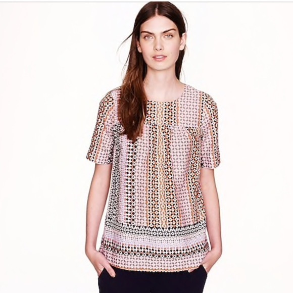J. Crew Tops - J Crew | Pink Geo Top